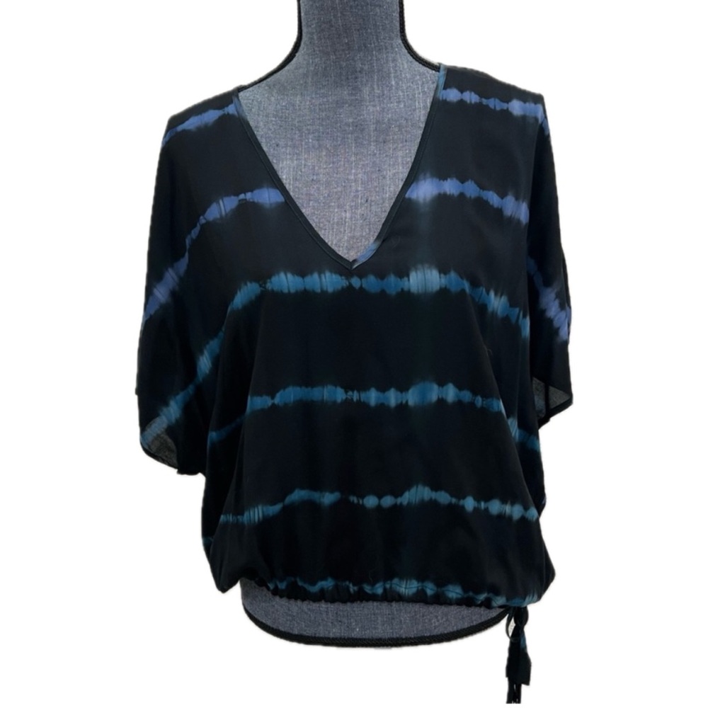 Love Stitch Black and Blue Tie-Dye Top